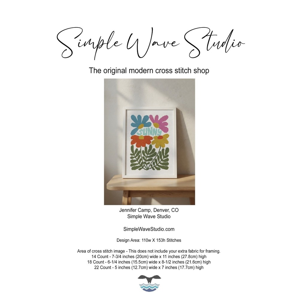 Sunny Floral Modern Abstract Cross Stitch Kit